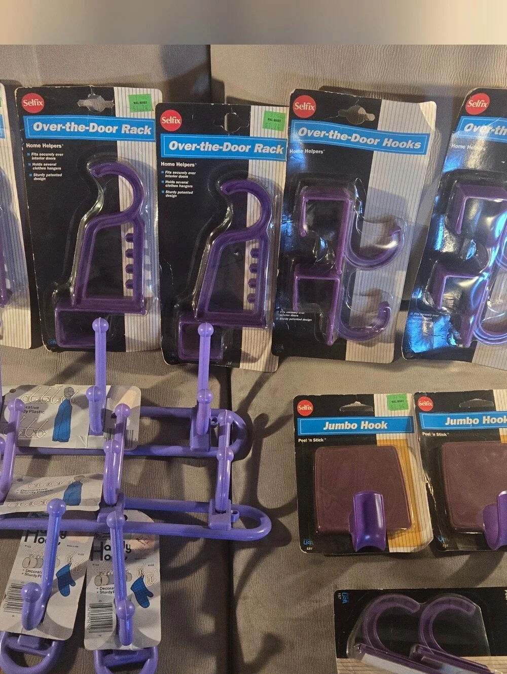 Selfix Purple Over-the-Door Hooks & Racks, Handy Hook Bundle